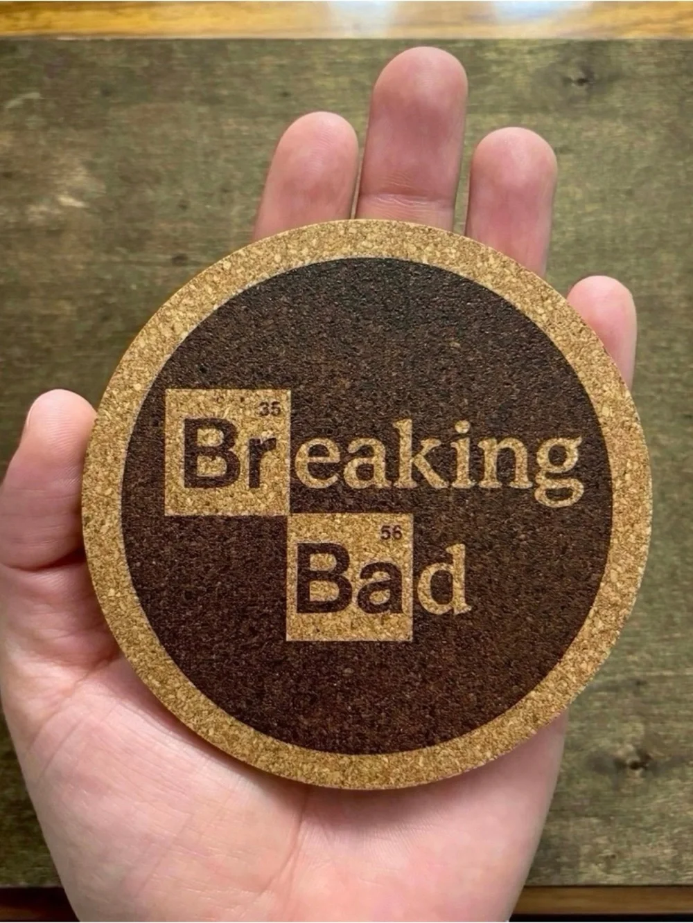 Breaking Bad Logo Laser Engraved Cork Coaster